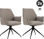 2dekans | Jill Eetkamerstoelen - Modern - Linnen Taupe (Set, Huis en Inrichting, Ophalen of Verzenden, Nieuw