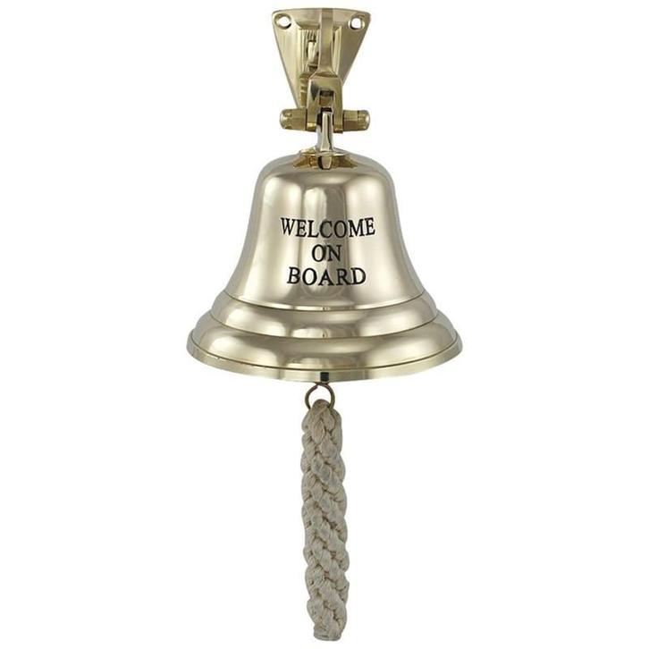 Scheepsbel Welcome On Board Messing 10cm, Watersport en Boten, Accessoires en Onderhoud, Nieuw, Ophalen of Verzenden