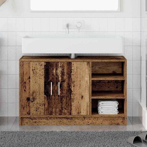 vidaXL Wasbak Kast met opslag Oud Hout 90 x 29 x 55 cm, Huis en Inrichting, Tafels | Kaptafels, Nieuw, Verzenden