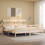 vidaXL Bedframe met hoofdbord massief hout 200x200 cm, Huis en Inrichting, Slaapkamer | Bedden, Verzenden, Nieuw