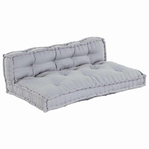 vidaXL Pallet Sofa Kussen 2 pcs Grijs Stof, Huis en Inrichting, Woonaccessoires | Kussens, Nieuw, Verzenden