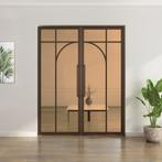 Dubbele stalen taatsdeur Brons 5 Vlaks rond Brons rook glas, Overige typen