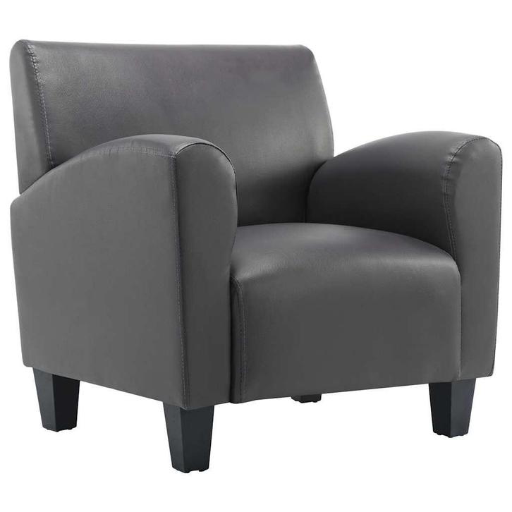 Kunstleer Fauteuil Grijs | Retour Deal | Nu 40% Korting!, Huis en Inrichting, Fauteuils, 75 tot 100 cm, Minder dan 75 cm, Gebruikt