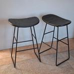 Kruk (2) - Ijzer - Teakhout - Industriele Modern Kruk