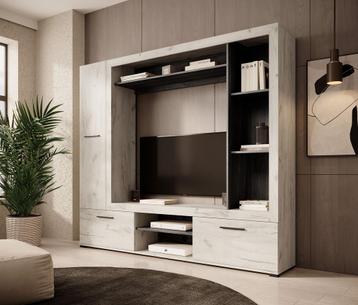 Wandmeubel wit eiken Set compleet tV-Meubel beschikbaar voor biedingen