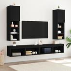 vidaXL LED TV-kast 2 stuks Zwart Eiken 30,5x30x102 cm, Verzenden, Nieuw