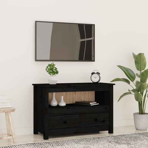 vidaXL Tv-meubel 79x35x52 cm massief grenenhout zwart, Huis en Inrichting, Kasten |Televisiemeubels, Nieuw, Verzenden