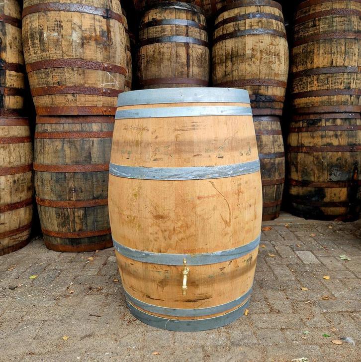 Houten regenton - wijnvat - 225 liter - messing kraantje, Jardin & Terrasse, Barils de pluie, Enlèvement ou Envoi