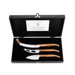 Laguiole - 3x Cheese Knives - Olive Wood - hard & soft