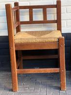 Stoel - Eikenhouten hoekstoel met biezen zitting - Eik -