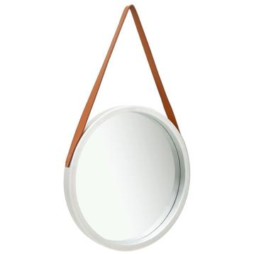 vidaXL Wandspiegel met band 50 cm zilverkleurig, Huis en Inrichting, Woonaccessoires | Spiegels, Verzenden, Nieuw