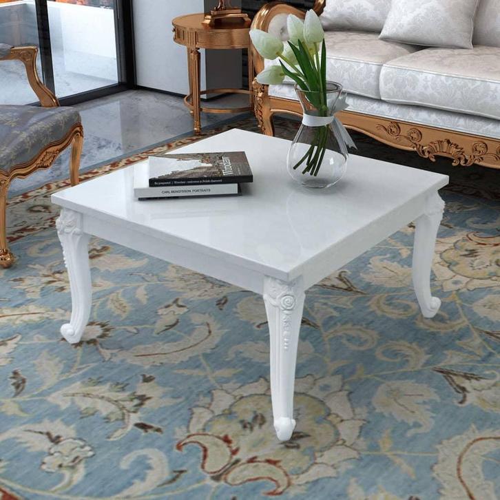 vidaXL Salontafel 80x80x42 cm hoogglans wit, Huis en Inrichting, Tafels | Salontafels, Nieuw, Verzenden
