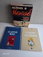 Tintin - Archives Hergé nr 1 + 2 x Linnen luxe.o.a. Le Lotus, Boeken, Nieuw