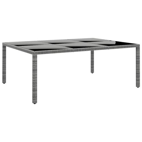 vidaXL Table de jardin 200x150x75 cm Verre trempé/résine, Tuin en Terras, Tuinsets en Loungesets, Verzenden