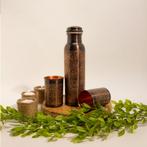 Puur koperen set van fles bloempatroon antique (± 950 ml-300, Ophalen of Verzenden, Nieuw