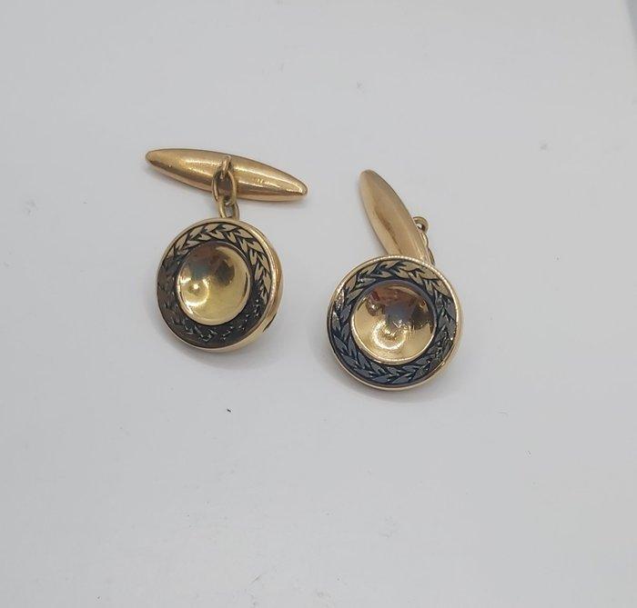 Manchetknopen - 19.2 kt. Geel goud, Handtassen en Accessoires, Antieke sieraden