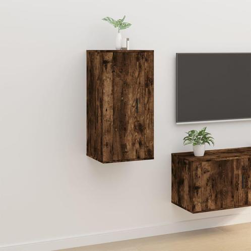 vidaXL Tv-wandmeubel 40x34,5x80 cm gerookt eikenkleurig, Huis en Inrichting, Kasten |Televisiemeubels, Nieuw, Verzenden