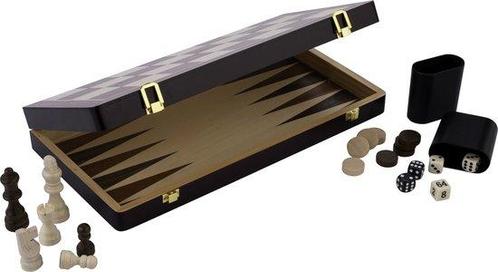 Schaak/backgammon opklapb essenhout 30 x 30 x 55 cm, Kinderen en Baby's, Speelgoed | Kinderpuzzels, Nieuw, Verzenden