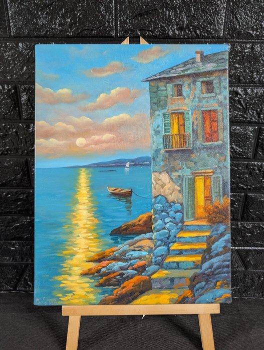 Michele Luna (1980) - Casa al mare, Antiek en Kunst, Kunst | Schilderijen | Klassiek