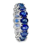 Zonder Minimumprijs - Ring Platina - 8.51ct. tw. Saffier -, Handtassen en Accessoires, Ringen, Nieuw