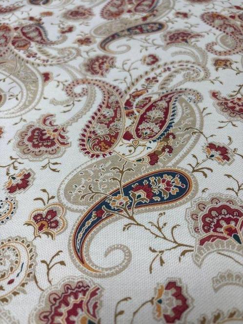 Tissu en Panama 100 % coton OEKO-TEX, motif paisley en, Antiek en Kunst, Antiek | Tapijten, Tafelkleden en Textiel