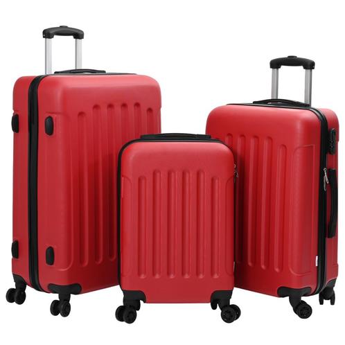 vidaXL Kofferset 3 stuks Hard Shell Rood 20” 24” 28” ABS, Handtassen en Accessoires, Koffers, Nieuw, Verzenden