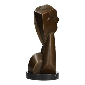 Sculpture, Modernist head - 37 cm - Bronze, Marbre