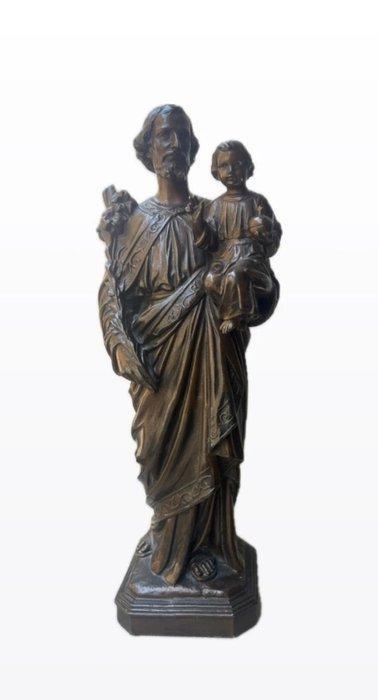D.S.R - D.S.R - Sculpture, Giuseppe e Gesù Bambino - 35 cm -, Antiek en Kunst, Antiek | Boeken en Manuscripten