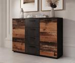 Dressoir - Old wood Grijs 120x33x85 - Opbergkast industrieel, Huis en Inrichting, Kasten | Dressoirs, Verzenden, Nieuw, 25 tot 50 cm