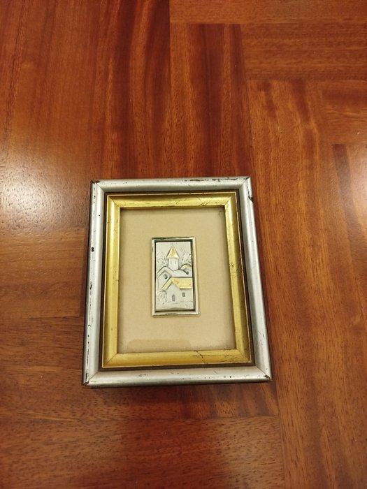 Reliëf, Miniatura Bassorilievo Argento 999 e Oro - Euroesse, Antiquités & Art, Antiquités | Argent & Or