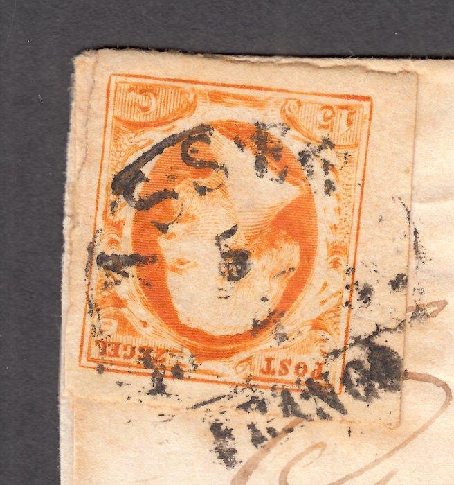 Nederland 1852 - Koning Willem III, poststuk met, Postzegels en Munten, Postzegels | Nederland