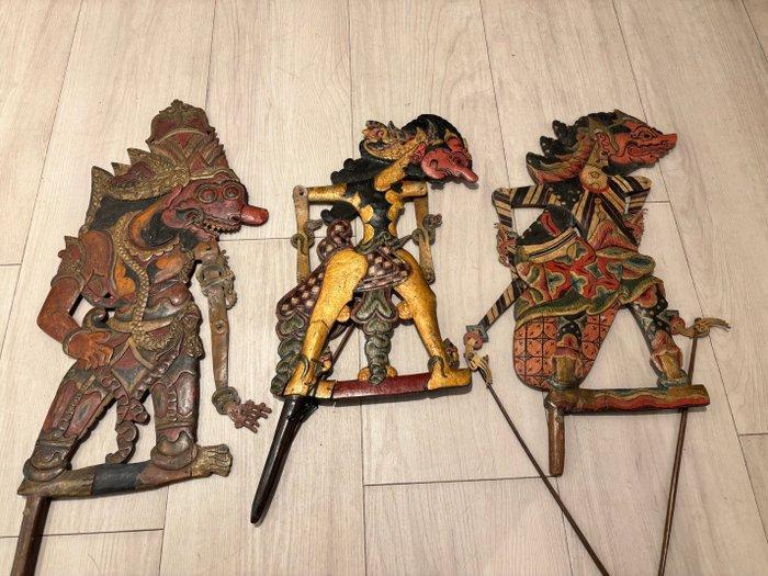 3 wayang kelitik - Indonesië, Antiek en Kunst, Kunst | Niet-Westerse kunst