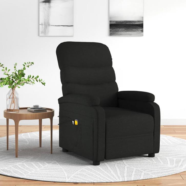 vidaXL Massagestoel elektrisch stof zwart, Huis en Inrichting, Stoelen, Nieuw, Verzenden