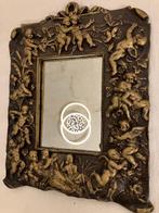 Wandspiegel - Gips, Glas - Engel en bloemrijk ornament, Antiek en Kunst