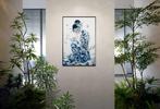 NYX - Métamorphose Geisha - Porcelaine Bleu Blanc, Antiek en Kunst, Kunst | Schilderijen | Modern