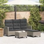vidaXL 3-delige Tuinbankstel met kussens L-vormig poly, Tuin en Terras, Tuinsets en Loungesets, Verzenden, Nieuw