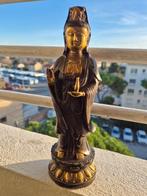 Antiek Chinees Guanyin-beeld in verguld brons – Eind 20e, Antiquités & Art