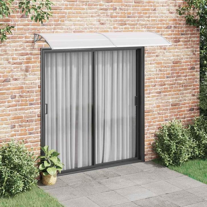 vidaXL Deurluifel 240x75 cm PC grijs en transparant, Tuin en Terras, Zonneschermen, Nieuw, Verzenden
