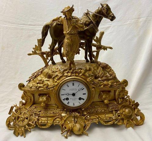 Pendule -   Zinklegering - 1850-1900, Antiek en Kunst, Antiek | Klokken