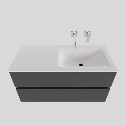 Badkamermeubel Solid Surface BWS Oslo 100x46 cm Rechts Mat, Doe-het-zelf en Bouw, Sanitair, Bad, Nieuw, Ophalen of Verzenden