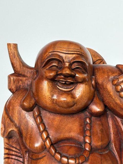 Boeddha standbeeld 44 cm / 3.5 kilogram. - Hardhout - China, Antiek en Kunst, Antiek | Overige Antiek