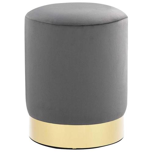 vidaXL Kruk fluweel donkergrijs en goudkleurig, Huis en Inrichting, Stoelen, Nieuw, Verzenden