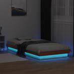 vidaXL Bedframe LED massief grenenhout wasbruin 75x190 cm, Huis en Inrichting, Verzenden, Nieuw