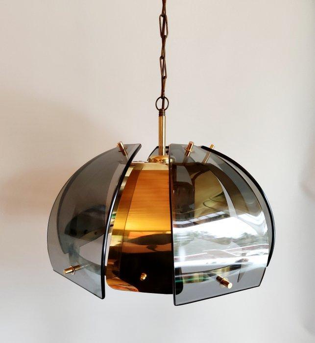 Lamp - Messing, Glas, Antiek en Kunst, Curiosa en Brocante