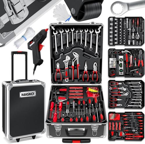 MASKO® Gereedschapskoffer, 1299-delig, gevuld, gereedschapss, Doe-het-zelf en Bouw, Gereedschap | Overige machines, Verzenden