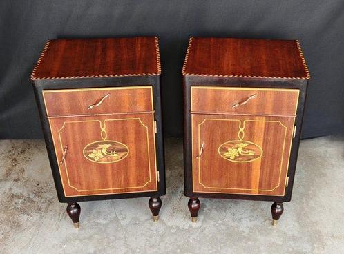 Table de chevet (2) - Acajou, Érable, Noyer, Palissandre -, Antiek en Kunst, Kunst | Designobjecten