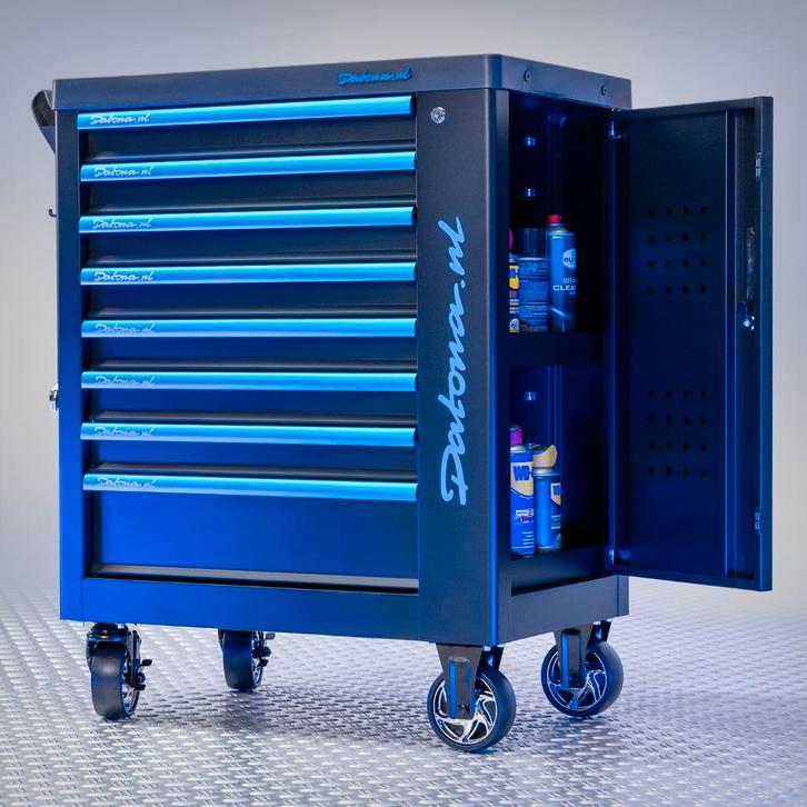 Datona Gereedschapswagen 8 lades met gatenbord, slot en, Doe-het-zelf en Bouw, Gereedschapskisten, Ophalen of Verzenden