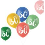 Ballonnen 30 Jaar Gekleurd 33cm 6st, Hobby en Vrije tijd, Feestartikelen, Nieuw, Verzenden