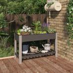 vidaXL Plantenbak verhoogd met schap 120x50x75 cm HKC grijs, Tuin en Terras, Verzenden, Nieuw