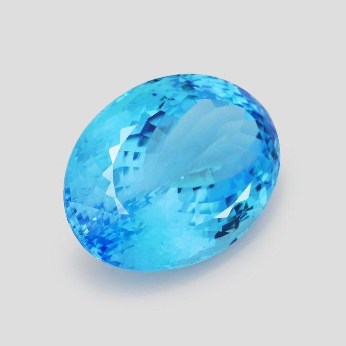 1 pcs Blauw Topaas - 91.31 ct - nternational Colored, Handtassen en Accessoires, Edelstenen